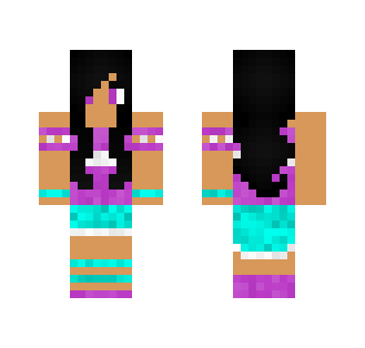 Curly Black Hair Girl - Color Haired Girls Minecraft Skins - image 2