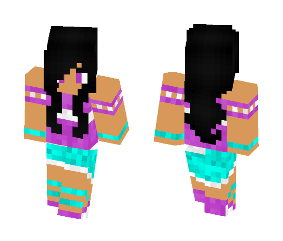 Curly Black Hair Girl - Color Haired Girls Minecraft Skins - image 1