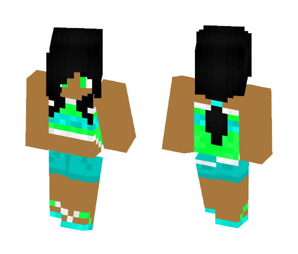 Green Pony Tail Girl - Girl Minecraft Skins - image 1