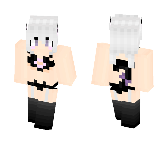 Kawaii Neko (Grey Hair) ♡~♡ - Kawaii Minecraft Skins - image 1