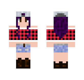 Purple Haired Girl and Flannel - Color Haired Girls Minecraft Skins - image 2