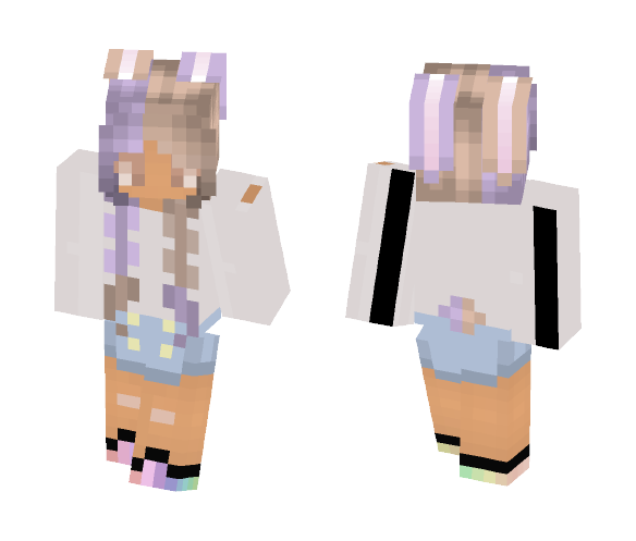 kawaii bunny gair - Kawaii Minecraft Skins - image 1