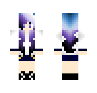 Blue and Purple Hair Girl - Color Haired Girls Minecraft Skins - image 2