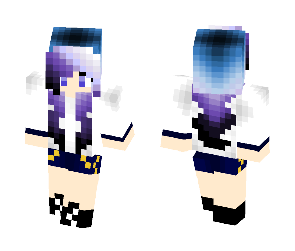 Blue and Purple Hair Girl - Color Haired Girls Minecraft Skins - image 1