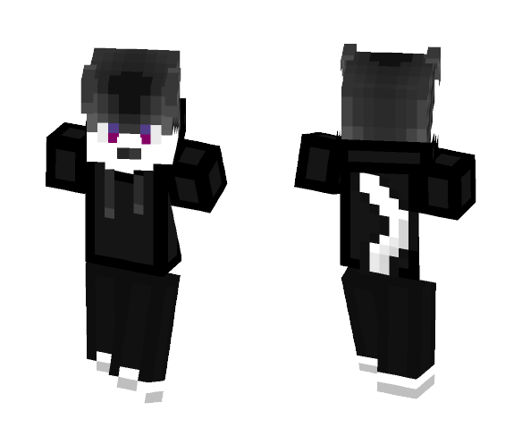 Siberian Husky in a black hoodie - Male Minecraft Skins - image 1