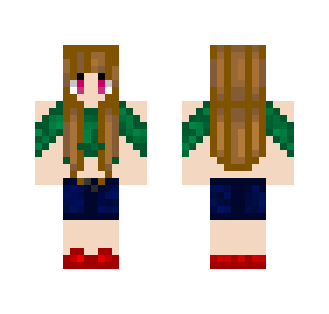 Brown hair Pink Eyes Girl - Color Haired Girls Minecraft Skins - image 2