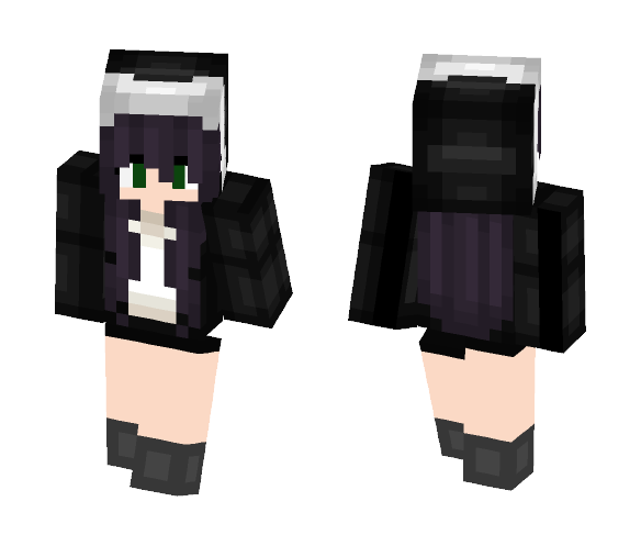 Purple Girl with Hat - Girl Minecraft Skins - image 1