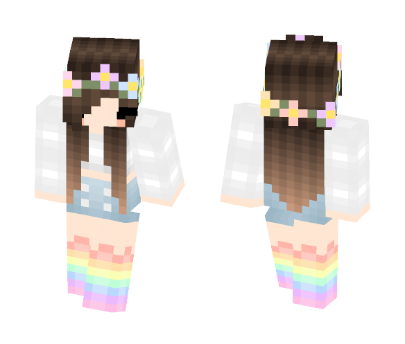 Rainbow chibi girl - Girl Minecraft Skins - image 1