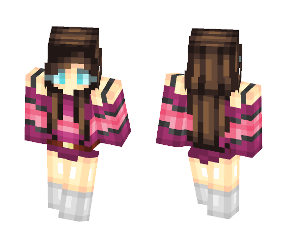 Rasberry dress (request) ~Nyan~ - Female Minecraft Skins - image 1