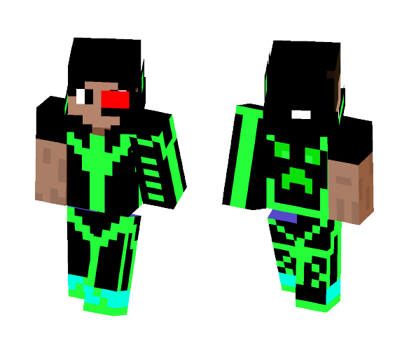 Cyborg Skin (Green+ Black) - Male Minecraft Skins - image 1
