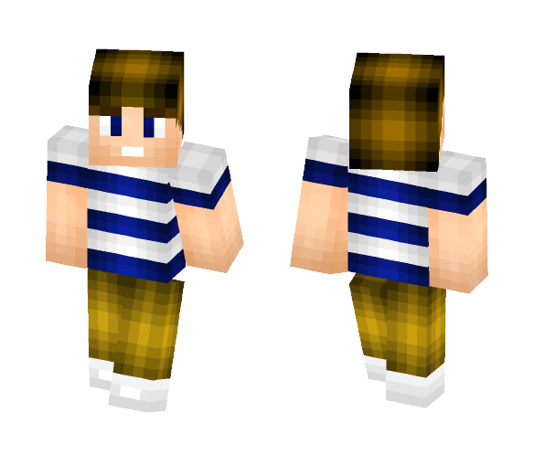 Blue White Stripes - Male Minecraft Skins - image 1