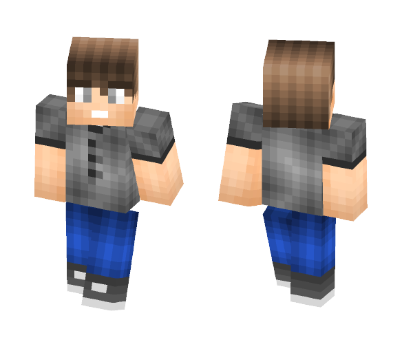 Gray Shirt Guy - Male Minecraft Skins - image 1