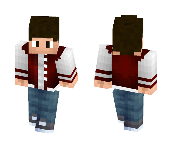 Alex Red Collage Jacket - Male Minecraft Skins - image 1