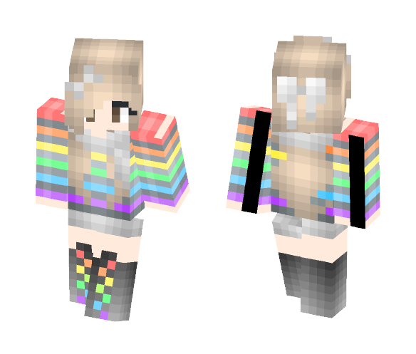 Rainbow Winter Girl - Girl Minecraft Skins - image 1