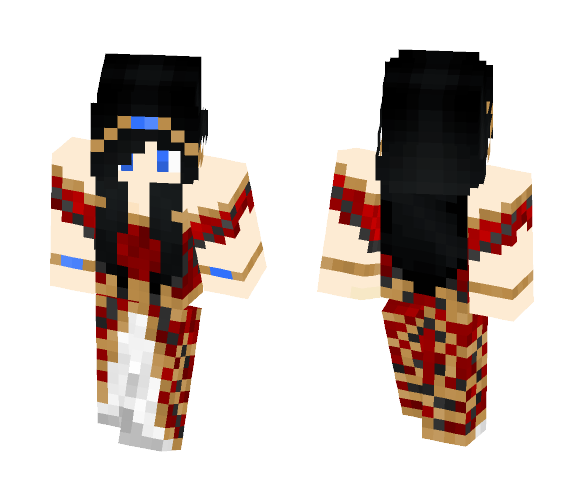 Red and Gold Court Gown - Female Minecraft Skins - image 1