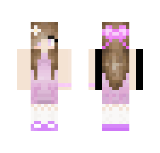 Cute Girly Pink Dress Girl - Cute Girls Minecraft Skins - image 2