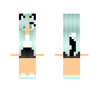 Light blue hair neko girl - Color Haired Girls Minecraft Skins - image 2
