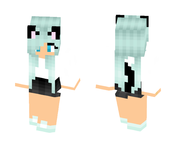 Light blue hair neko girl - Color Haired Girls Minecraft Skins - image 1