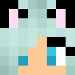 Light blue hair neko girl - Color Haired Girls Minecraft Skins - image 3
