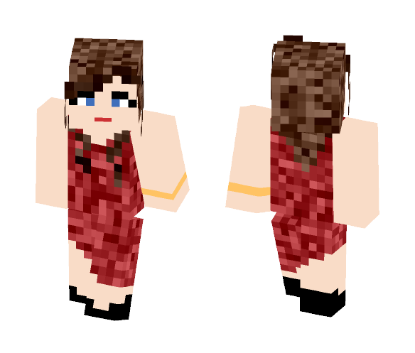 Girl with red dress - Girl Minecraft Skins - image 1