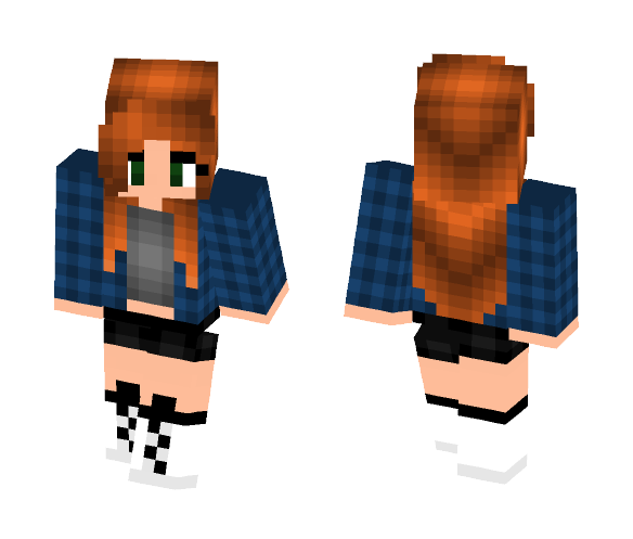 Checkered shirt girl (REMADE) - Girl Minecraft Skins - image 1