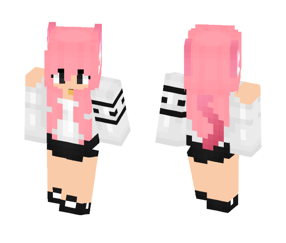 Pink Neko Girl - Girl Minecraft Skins - image 1