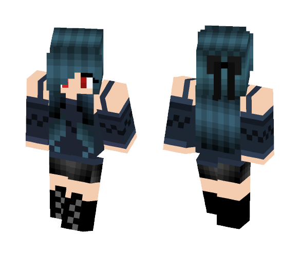 Dark Blue Goth Chick - Female Minecraft Skins - image 1