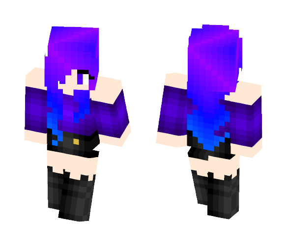 Purple-Blue Hair - Female Minecraft Skins - image 1