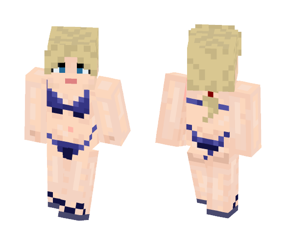 Skin for Minecraft image 1. Girlfriend in blue sexy bikini. 
