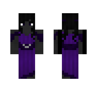 Dark elf in purple dress