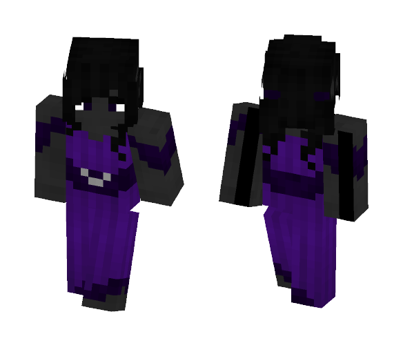 Dark elf in purple dress - Female Minecraft Skins - image 1