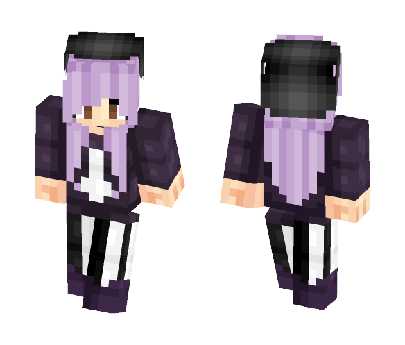 Version With Silver Lilac Hair - Female Minecraft Skins - image 1