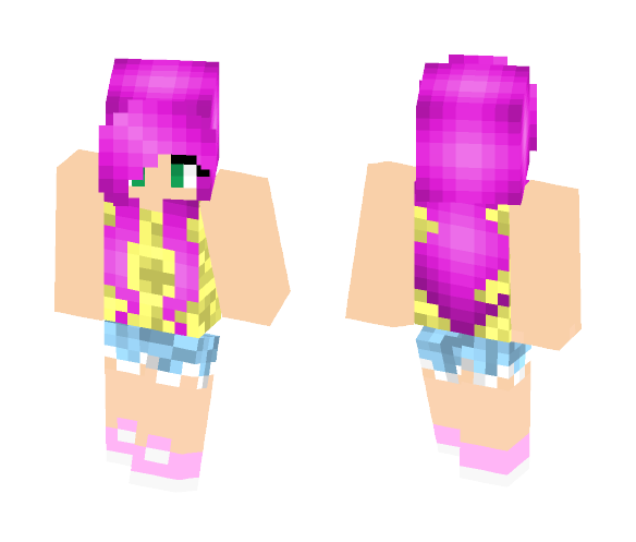 girl in yellow tank top - Girl Minecraft Skins - image 1