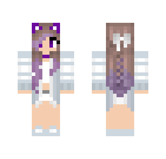 purple haired cozy cat - Cat Minecraft Skins - image 2