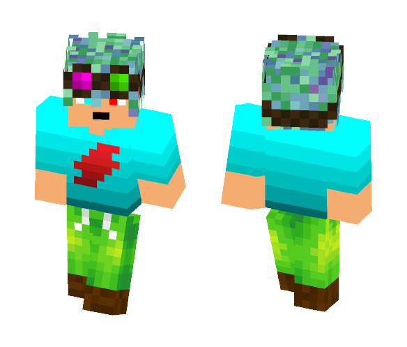 Rainbow Haired Male w/Ramped shirt - Male Minecraft Skins - image 1