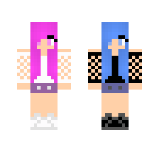 Pink & Blue - Female Minecraft Skins - image 2