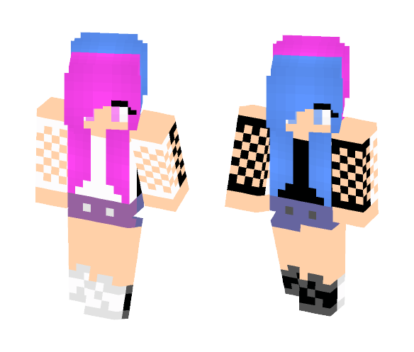 Pink & Blue - Female Minecraft Skins - image 1