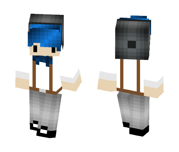 Cute Chibi Blue Haired Boy - Boy Minecraft Skins - image 1