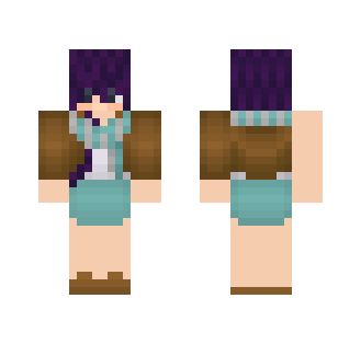 Girl with a Blue & Grey Scarf - Girl Minecraft Skins - image 2