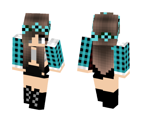 Goth Blue Chick - Female Minecraft Skins - image 1