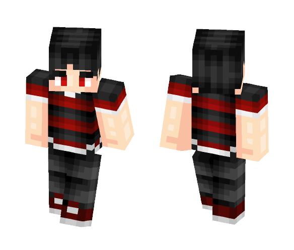 Red+Black Striped Shirt Boy - Boy Minecraft Skins - image 1