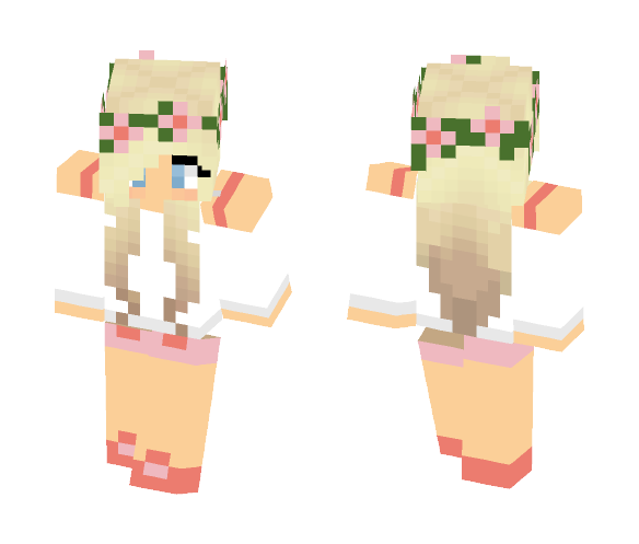Girl with Flower Crown - Flower Crown Minecraft Skins - image 1