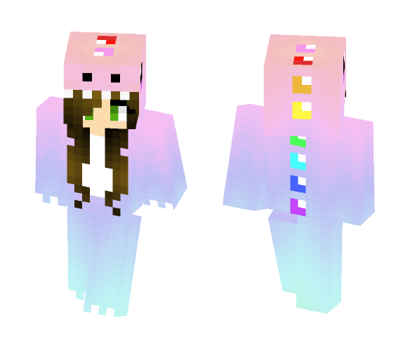Rainbow Pastel Dinosaur - Female Minecraft Skins - image 1