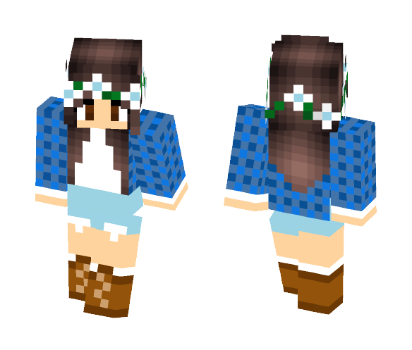 ★Girl with checkered jacket★ - Female Minecraft Skins - image 1