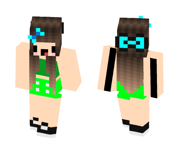 Greeny Blue - Female Minecraft Skins - image 1