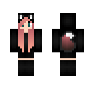 Kawaii Pink and Black Fox Girl ^-^ - Girl Minecraft Skins - image 2
