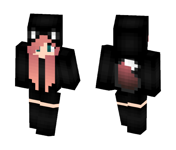 Kawaii Pink and Black Fox Girl ^-^ - Girl Minecraft Skins - image 1