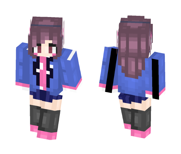 School Girl D.Va [Based off a fanart] | KamiAhiro - Female Minecraft Skins - image 1