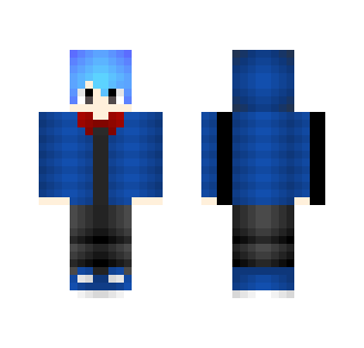 Blue Hair Boy W/Blue Hoodie - Male Minecraft Skins - image 2