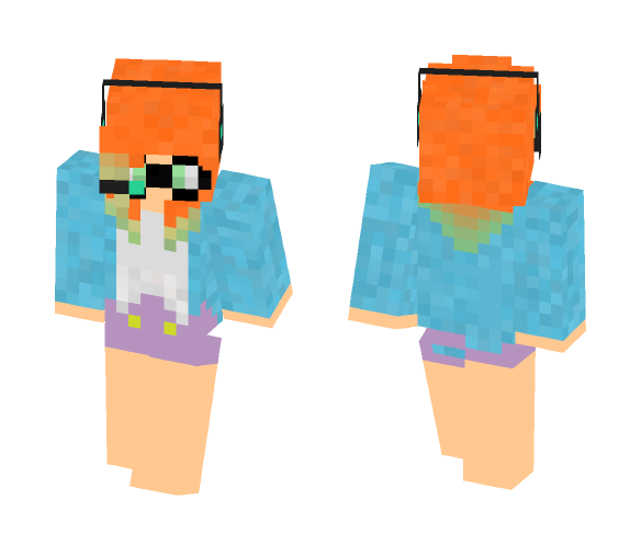 OC: Azalea with Glasses and Orange And Green Dipped hair - Female Minecraft Skins - image 1